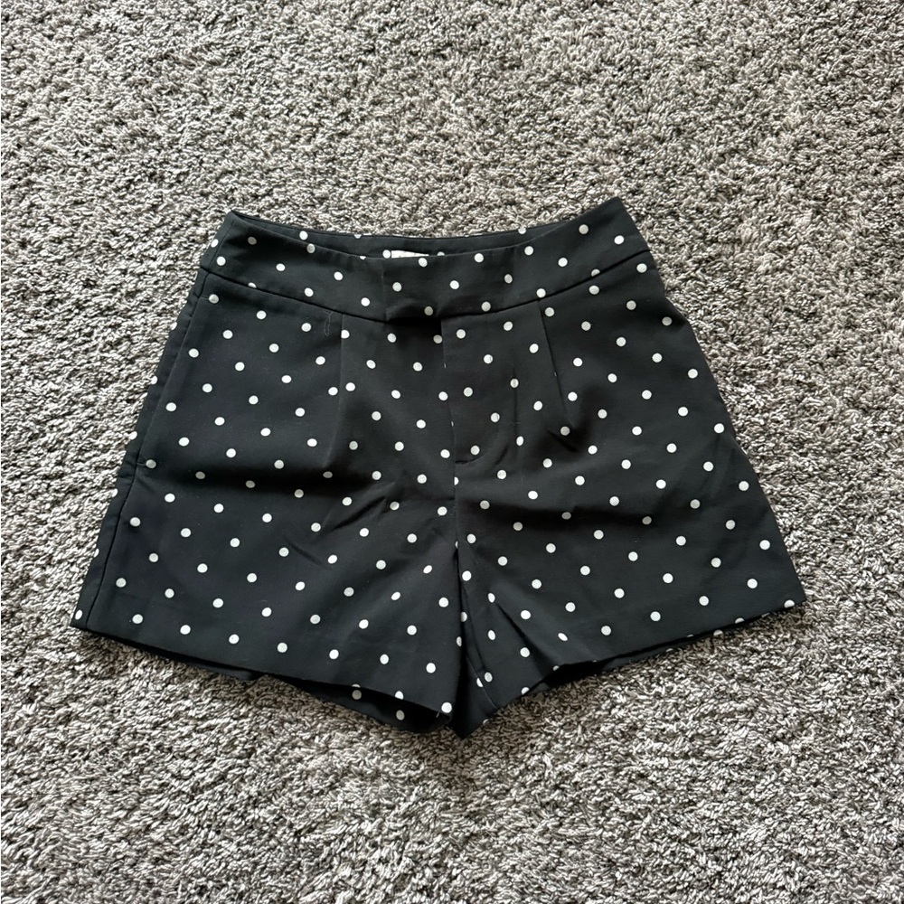 a new day Black Polka Dot High-Waist Shorts